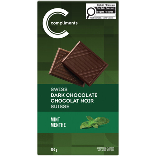 Compliments Swiss Dark Chocolate Bar Mint 100 g