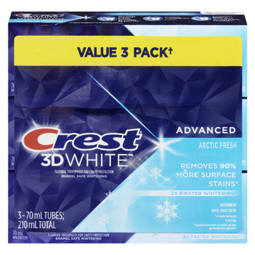 Crest Toothpaste 3D White Advanced Arctic Fresh 3 x 70 ml