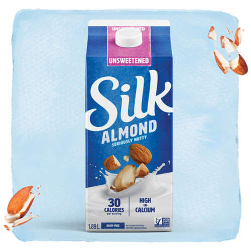 Silk Dairy-Free Almond Beverage Unsweetened Original 1.89 L