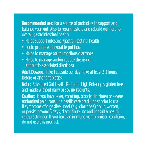 Genuine Health Advanced Gut Health 100 Billion Probiotic Capsules 20 Count