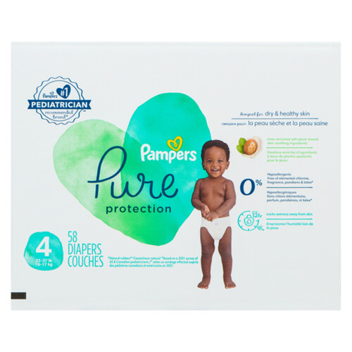 Pampers Pure Protection Diapers Size 4 58 Count - Voilà Online