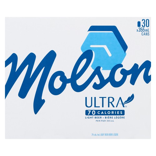 Molson Ultra Beer 3% Alcohol 30 x 355 ml (cans)