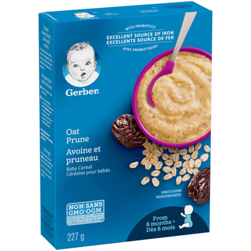 Gerber Stage 2 Baby Cereal Oat & Prune 227 g