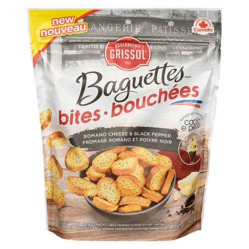 Boulangerie Grissol Baguettes Bites Romano Cheese & Black Pepper 120 g