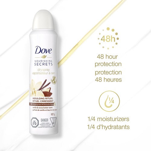 Dove Nourishing Secrets Dry Spray Antiperspirant Vanilla & Cocoa Butter 107 g