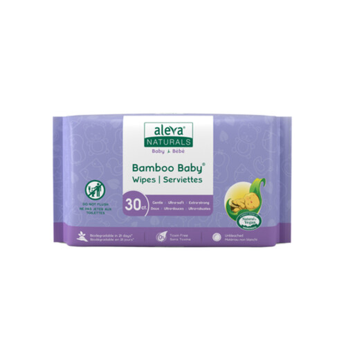 Aleva Naturals Bamboo Baby Wipes 30 Count