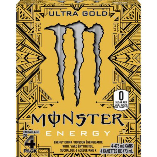 Monster Energy Drink Zero Sugar Ultra Gold 4 x 473 ml (cans)