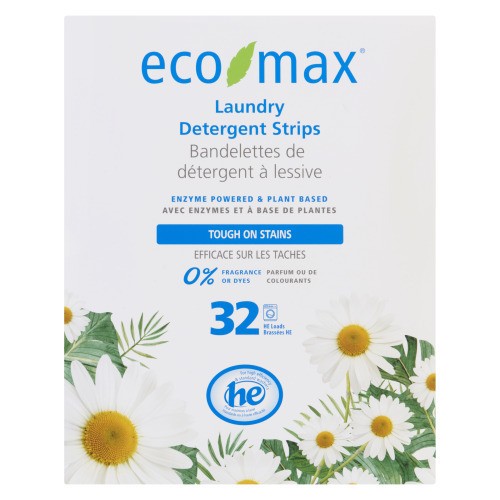 Eco-Max Strips Fragrance Free Laundry Detergent Tough on Stains 75 g