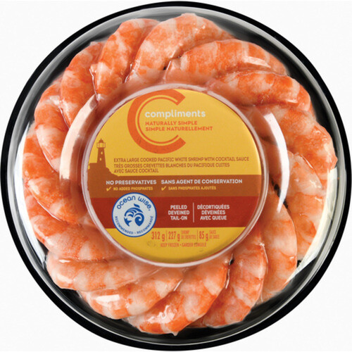 Compliments Naturally Simple Frozen Shrimp Ring Pacific White With Sauce 312 g