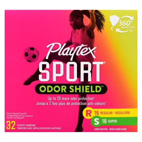 Playtex Sport Odor Shield Tampons Multi Pack Unscented 32 Count