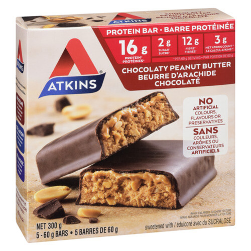 Atkins Protein Bar Chocolate Peanut Butter 5 x 60 g