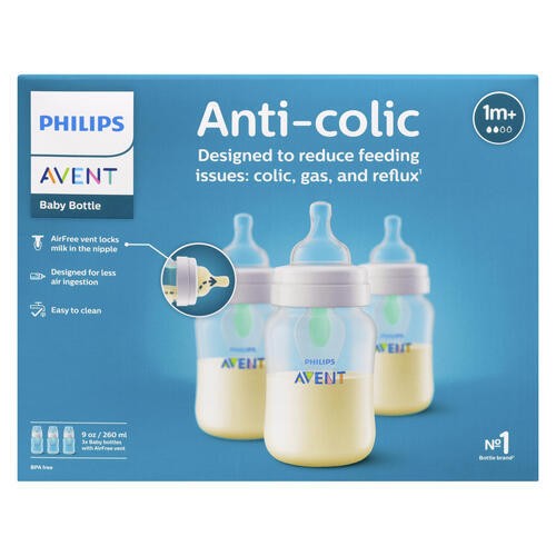 Philips Avent Baby Bottle Anti-Colic With AirFree Vent 260 ml 1m+ 3 ea
