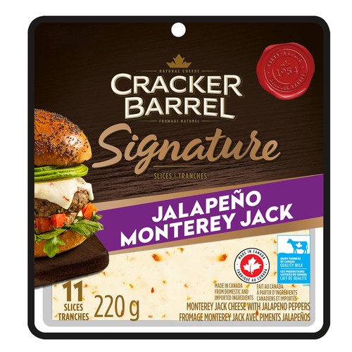 Cracker Barrel Signature Jalapeno Monterey Jack Cheese 11 Slices 220 g