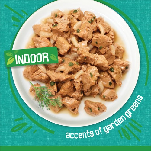 Friskies Indoor in Sauce Wet Cat Food Saucy Seafood Bake with Garden Greens 156 g