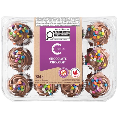 Compliments Cupcake Chocolate Mini 284 g (frozen)