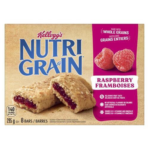 Kellogg's Nutrigrain Cereal Bars Raspberry 8 Pack 295 g