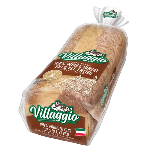 Villaggio Bread Italian Style Thick Slice 100% Whole Wheat 675 g