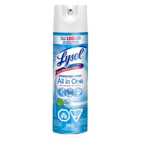 Lysol Disinfectant Spray All In One Clean Linen 539 g