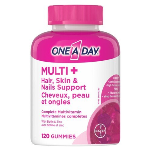 One A Day Multi+ Complete Multivitamin Hair Skin & Nails 120 Gummies 