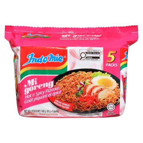 Indomie Mi Goreng Pedas Instant Noodle Hot & Spicy 5 x 85 g