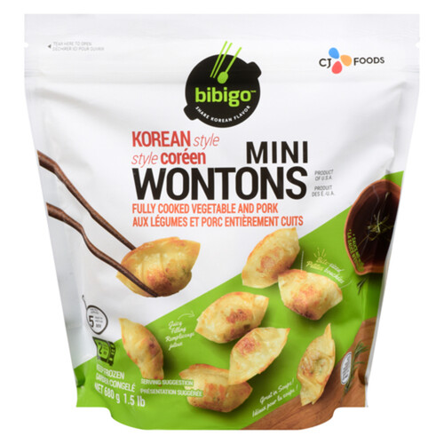 Bibigo Frozen Mini Wontons Korean Style Pork & Vegetable 680 g