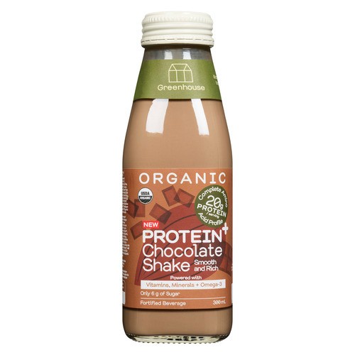 Greenhouse Organic Protein Shake Chocolate 300 ml (bottle)