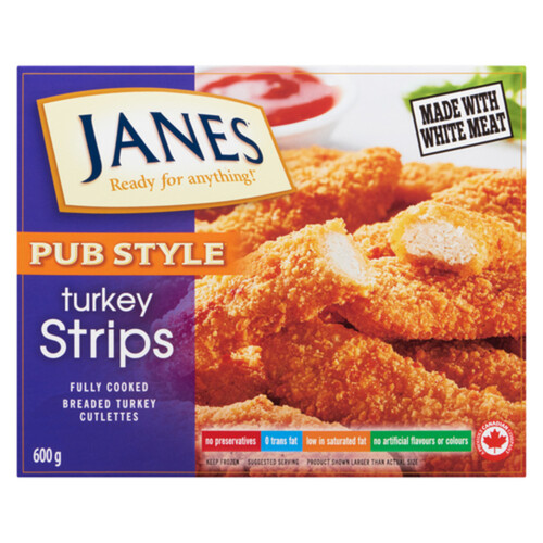 Janes Pub Style Fully Cooked Frozen Turkey Strips 600 g