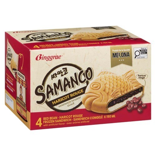 Binggrae Samango Frozen Sandwich Red Bean 4  x 150 ml