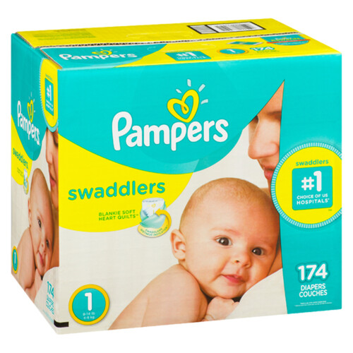 Pampers Swaddlers Diapers Size 1 174 Count - Voilà Online Groceries ...