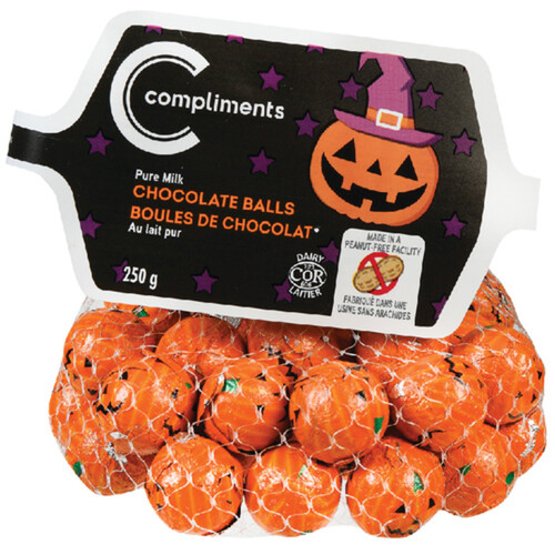 Compliments Peanut-Free Halloween Chocolate Balls Pure Milk 250 g