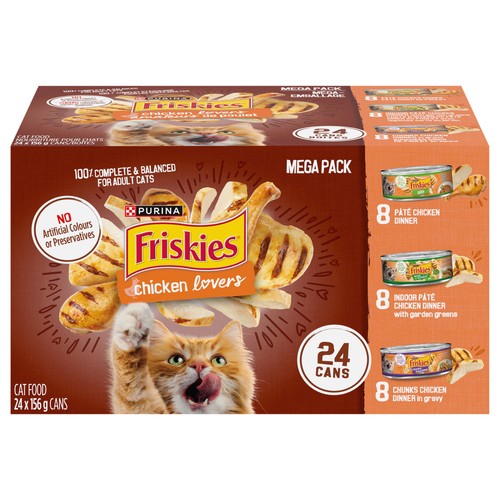 Friskies Wet Cat Food Chicken Lovers Variety Pack 24 x 156 g