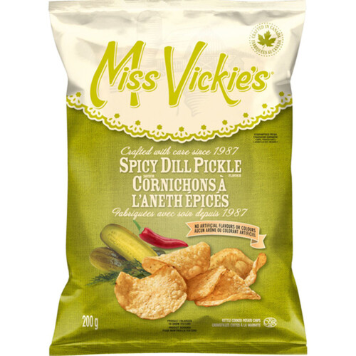 Miss Vickie’s Kettle Cooked Potato Chips Spicy Dill Pickle 200 g