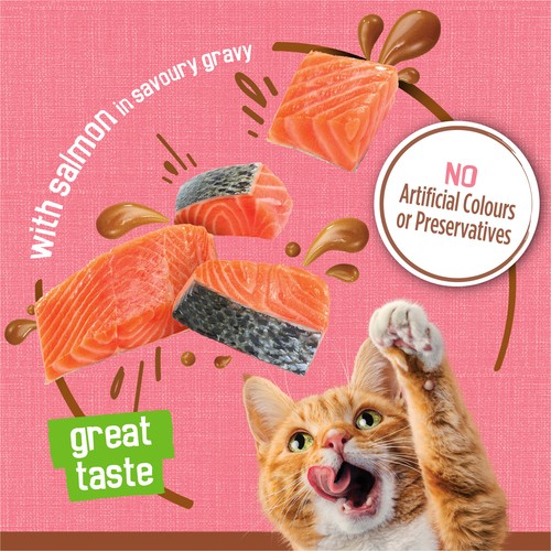 Friskies Wet Cat Food  Extra Gravy Chunky with Salmon 156 g