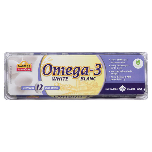 Gold Egg Omega 3 White Eggs Large 12 Count