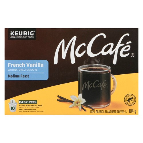 McCafé Coffee Pods Medium Roast French Vanilla 10 K-Cups 104 g 