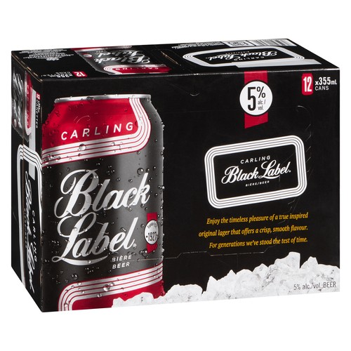 Black Label Beer 5% Alcohol 12 x 355 ml (cans)