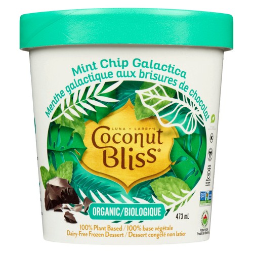 Coconut Bliss Gluten-Free Non-Dairy Frozen Dessert Mint Chip Galactica 473 ml