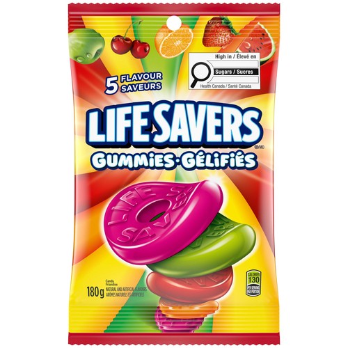 Life Savers Five Flavour Gummy Candy Bag 180 g