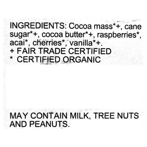 Zazubean Organic Chocolate Flirt Raspberry & Cherry 85 g