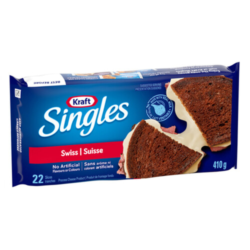 Kraft Singles Sliced Cheese Swiss 22 Slices 410 g