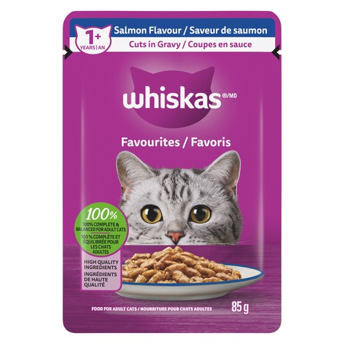 Whiskas Favourites Wet Cat Food Salmon Cuts in Gravy 85 g