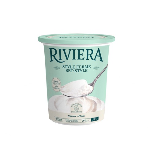 Riviera No Sugar Added 2.8% Yogurt Set Style Plain 750 g