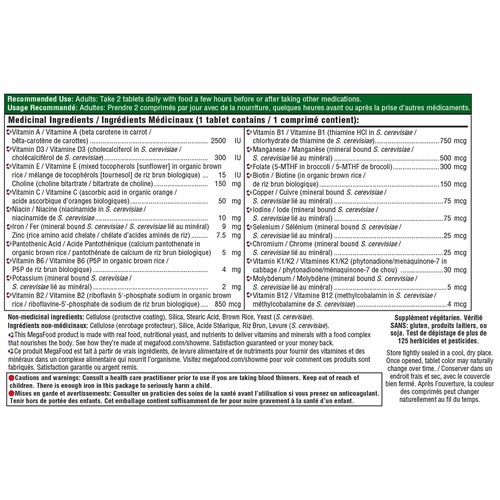 MegaFood Gluten-Free Supplement Baby & Me 2 Tablets 60 Count
