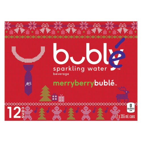 Bubly Sparkling Water Merry Berry 12 x 355 ml (cans)