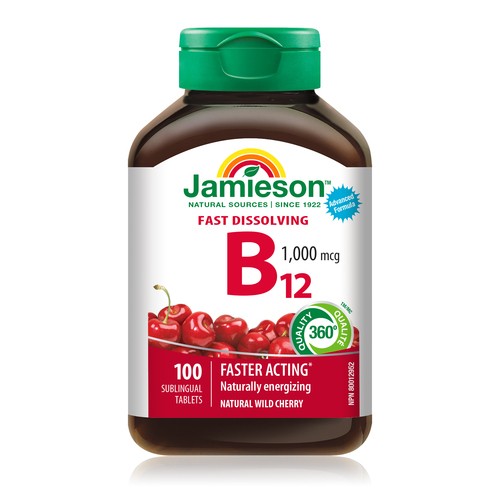 Jamieson Vitamin B12 1000 mcg Faster Acting Sublingual Tablets 100 Count