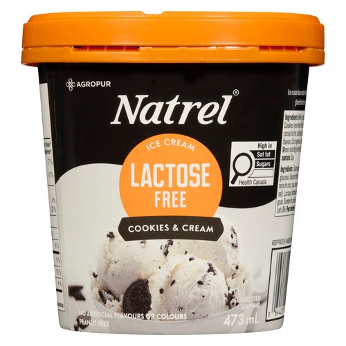 Natrel Lactose-Free Ice Cream Cookies & Cream 473 ml