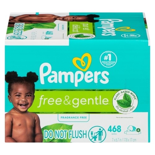 Pampers Baby Wipes Fragrance Free 468 Count