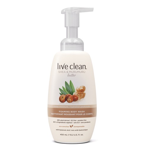 Live Clean Foaming Body Wash Shea & Murumuru 450 ml