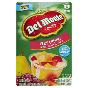Del Monte Fruit Cups In Light Fruit Syrup Very Cherry 20 Pack 112.5 ml