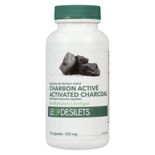 Léo Désilets Activated Charcoal Antigas 225 mg Capsules 75 Count